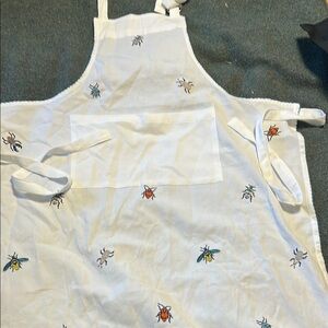 Kitchen Apron with Decorative Embroidered Insects / Bugs (bees, ladybug, etc)